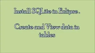 Sqlite Android Tutorial for Beginners,Create and View data in  tables,Android SQLite