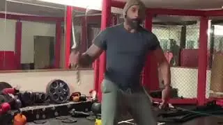 Real Afro Samurai uses katana like a pro