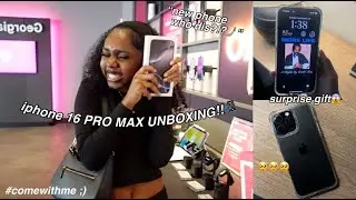 Iphone 16 PRO MAX UNBOXING📲|surprise gift😆!!|Camryn Attis #iphone #newphone