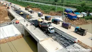 Amazing Fastest Asphalt Paving Bridge Road Construction Machines​ | សកម្មភាពអ៊ុតកៅស៊ូលើស្ពាន
