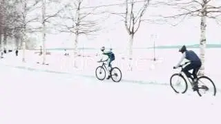 Winter Mountain Bike Race at Hyperborea Snow Fest in Petrozavodsk, Russia