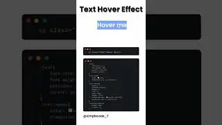 Text hover effect using html and css...... 