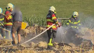 Affeltrangen TG: Feuer greift von Ballenpresse auf Feld über