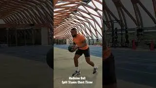 Medicine Ball Split Stance Chest Throw