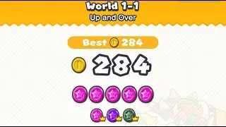 Super Mario Run World 1-1 record: 284 coins (Toad)