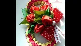 МК магнит на восьмое марта DIY Magnet with  flowers of the tapes