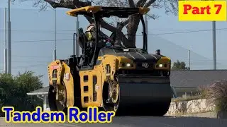 CAT&reg; Tandem Roller (ROAD ROLLER) in Action (Part 7/11) ~ Compacting Asphalt Pavement