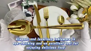 Luxury mirror gold premium stainless steel cutlery set#foryou #event #wedding #birthday #party