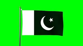 Pakistan flag waving over green screen - royalty free footage