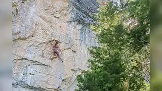 Gold Run (5.12c) at Sonar Wall, Mt Charleston