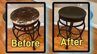 ROUND Stool Seat Reupholstering Made EZ!