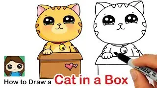 How to Draw a Cute Cat in a Box Easy