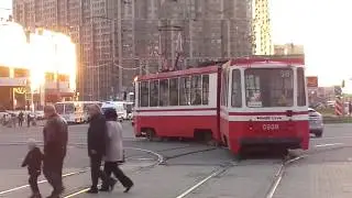 Полная неожиданность! Трамвай Санкт-Петербурга 9-448: ЛВС-97А б.0608 по №58 (09.05.19)