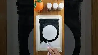Easy Moon night scenery Painting/ Easy acrylic painting #shorts #art