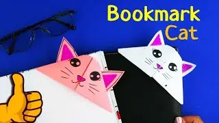 DIY Origami cat Bookmarks - Diy Origami Paper Bookmark | DIY paper cat Bookmark  - Paper craft idea