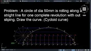 HOW TO DRAW CYCLOID CURVE OF CIRCLE | ENGINEERING DRAWING AND ENGINEERING&nbsp;GRAPHICS