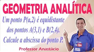 Um ponto P(a,2) é equidistante dos pontos A(3,1) e B(2,4). Calcule a abscissa do ponto P. #geometria