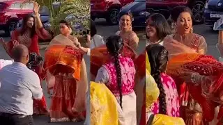 Gauhar Khan Elder Sister Nigar Khan Amazing Dance On Dhol @ Gauhar's Haldi Ceremony