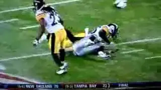 Wes Welker layed out by Steelers Ryan Clark