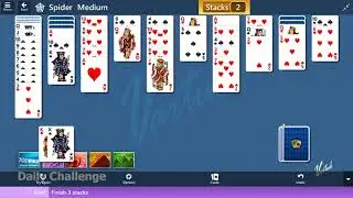 Microsoft Solitaire Collection - Spider [Medium] | March 27th 2019: Finish 3 Stacks
