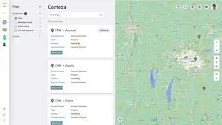 Corteza Discovery - UI Prototype. Demo of showing and hiding the map
