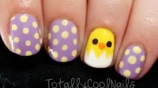 Simple Easter Chick Nails
