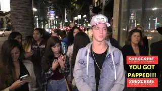 Taylor Caniff talks about his fans kissing him as he leaves Katsuya Restaurant in Hollywood