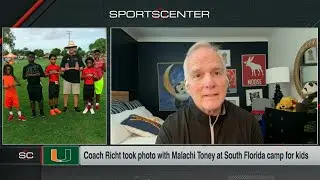 Former Miami HC Mark Richt took a photo with WR Malachi Toney at a Florida kid camp 📸 | SportsCenter