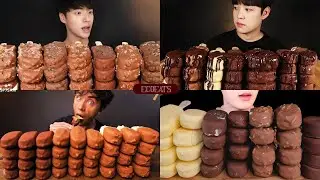 Chocolate Ice Cream Crunch 🍦 | ASMR Choco Bars Mukbang | Satisfying Sounds