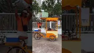 Mini Coffee Shop on Wheels DIY Bicycle Cart Barista NeekFriends Journey📍Huahin, Thailand
