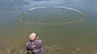 Pesqueiro com a tarrafa gigante..... pescaria de Praia 