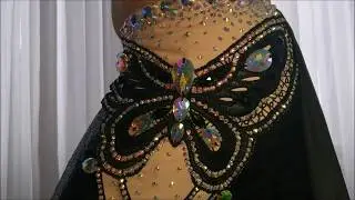 Black Butterfly Unique Designer's Belly Dance Costume By Aida Style