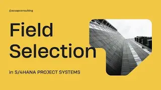 Field Selection in Project Systems  |  AC SAP Consulting