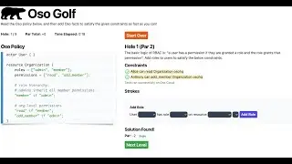 Oso Golf - The Logic Puzzle for Authorization