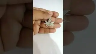 2.20 Ct G-H/VS1 Natural Real Diamonds Marijuana Leaf Pendant 18 Kt Yellow Gold