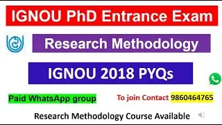 IGNOU PhD Entrance Exam 2022-23 | IGNOU  2018 PYQs | Research Methodology | Imp. MCQs