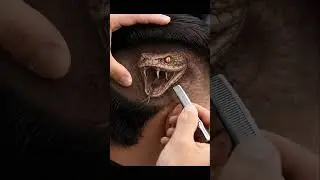 Snake Face Haircut | Hyper-Realistic Barber Art Transformation #hairstyle #haircut #haircare #hair