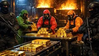 Как на самом деле изготавливаются слитки из чистого 24-каратного золота &ndash; изнутри настоящей золот...