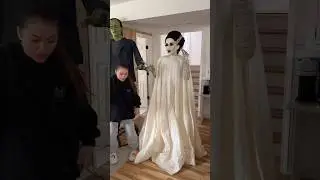 Franks off the market ladies!! ✋💍 @homedepot #animatronics #frankenstein #relatable #momsofinstagram