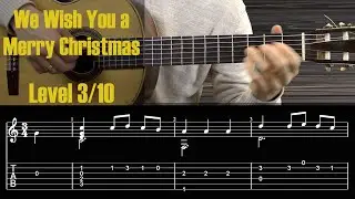 We Wish You a Merry Christmas. Fingerpicking Guitar Tutorial. Beginner version.