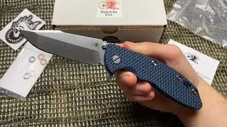Hinderer XM-18 3.5 Skinny Harpoon Spanto Tri-Way - Stonewash Blue - Blue/Black G-10 - CPM20CV