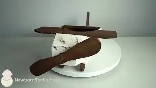 Newborn Photography Prop Rustic Airplane - White