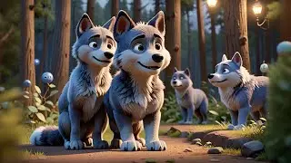 Four Baby Wolves Howl at the Moon | Fun Animal Song for Kids | Nursery Rhymes and Baby Songs