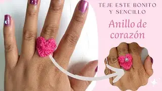 Anillo de corazón tejido a #crochet muy sencillo, rápido y bonito 😻😸