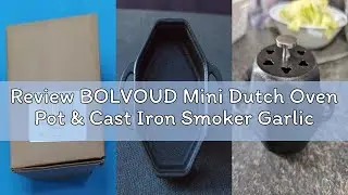 Review BOLVOUD Mini Dutch Oven Pot & Cast Iron Smoker Garlic Roaster, Pre-Seasoned Cast-Iron Garlic
