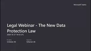 Legal Webinar: The New Data Protection Law Oct 27, 2020
