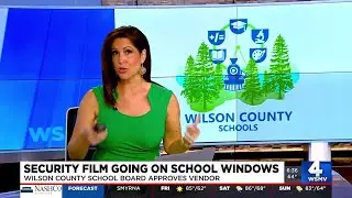 Security film going on school windows