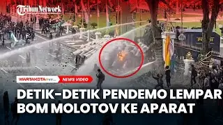 MENCEKAM Detik-detik Pendemo Lempar Bom Molotov ke Aparat, Tolak UU TNI Dijalankan!