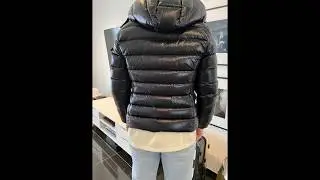 black shiny moncler bady down jacket