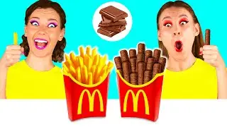 Schokolade vs Echtes Essen Challenge | Lustige Situationen von Parara Best